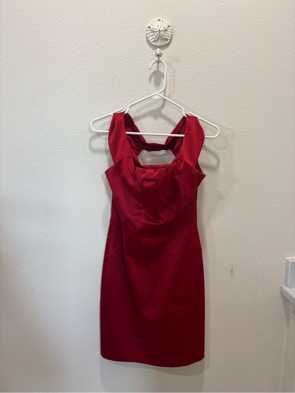 The Limited Red Sculpted Neckline Mini Dress